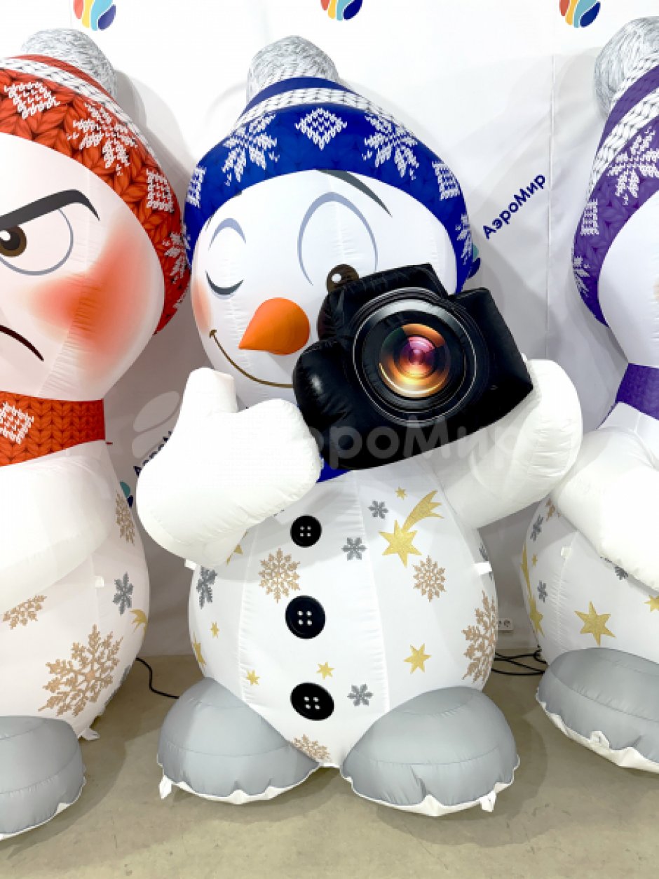 Надувной Снеговик Фи-Фо для улицы с подсветкой