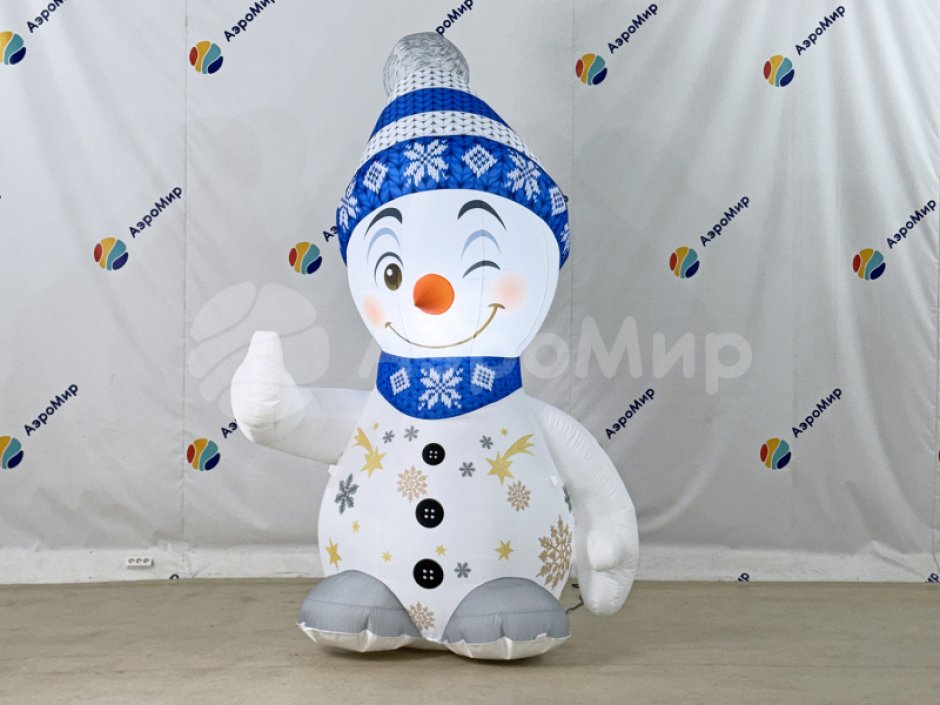 Надувной Снеговик Ха-Ха для улицы с подсветкой
