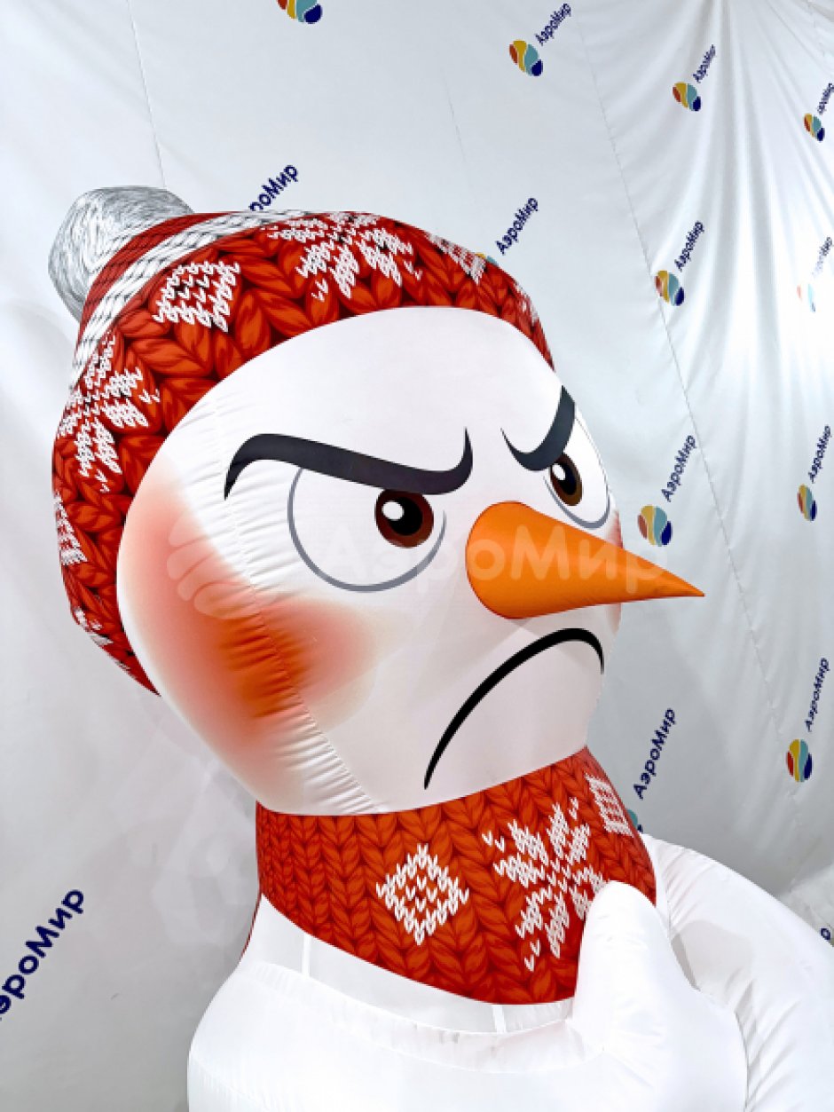 Надувной Снеговик Пу-пу-пу для улицы с подсветкой