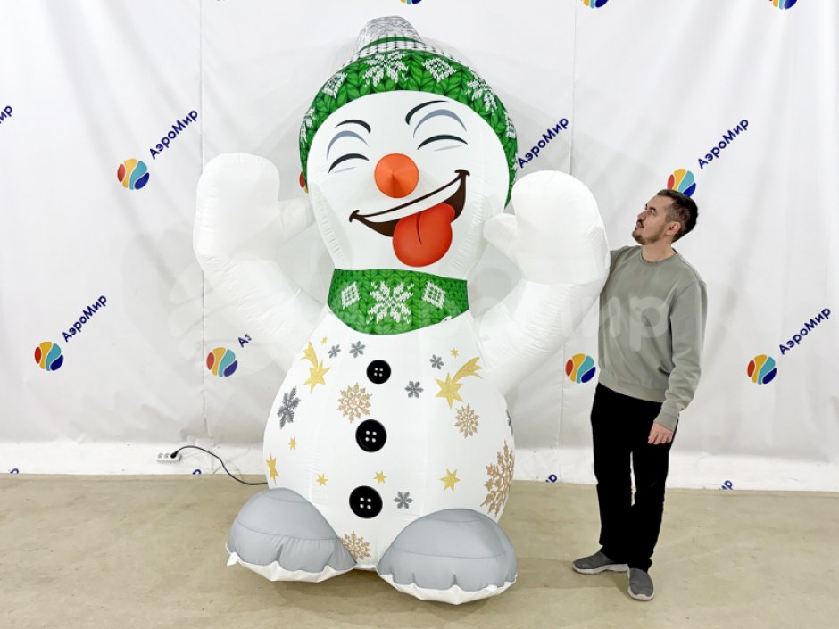 Надувной Снеговик Йя-Хо для улицы с подсветкой