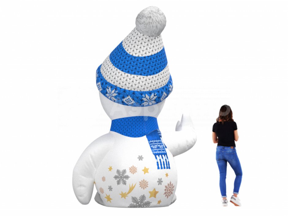 Надувной Снеговик Ха-Ха для улицы с подсветкой