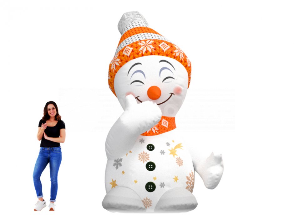 Надувной Снеговик Хи-Хи для улицы с подсветкой