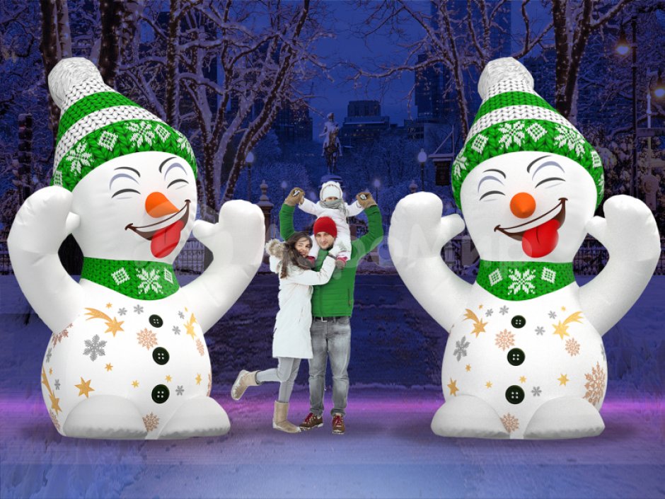 Надувной Снеговик Йя-Хо для улицы с подсветкой