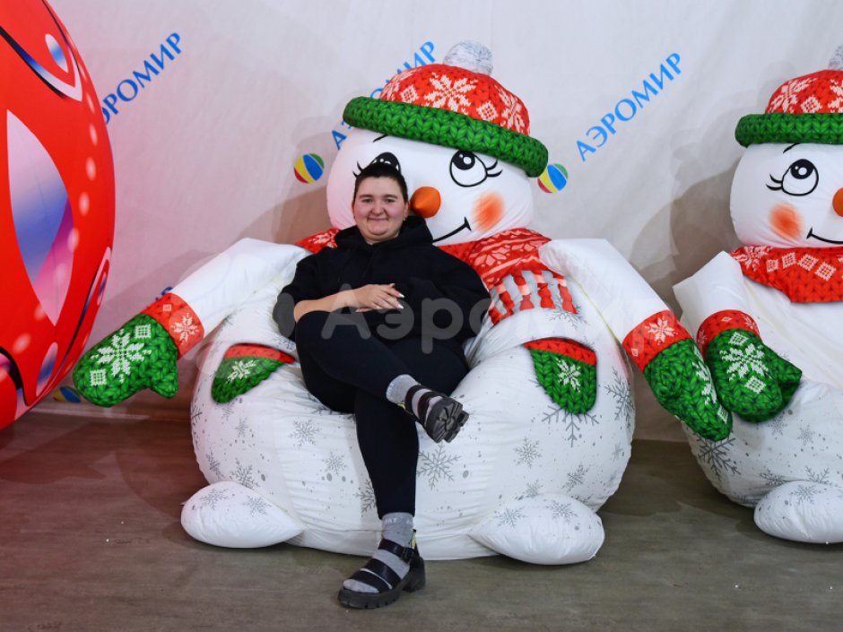 Новогоднее кресло-мешок «Снеговик»