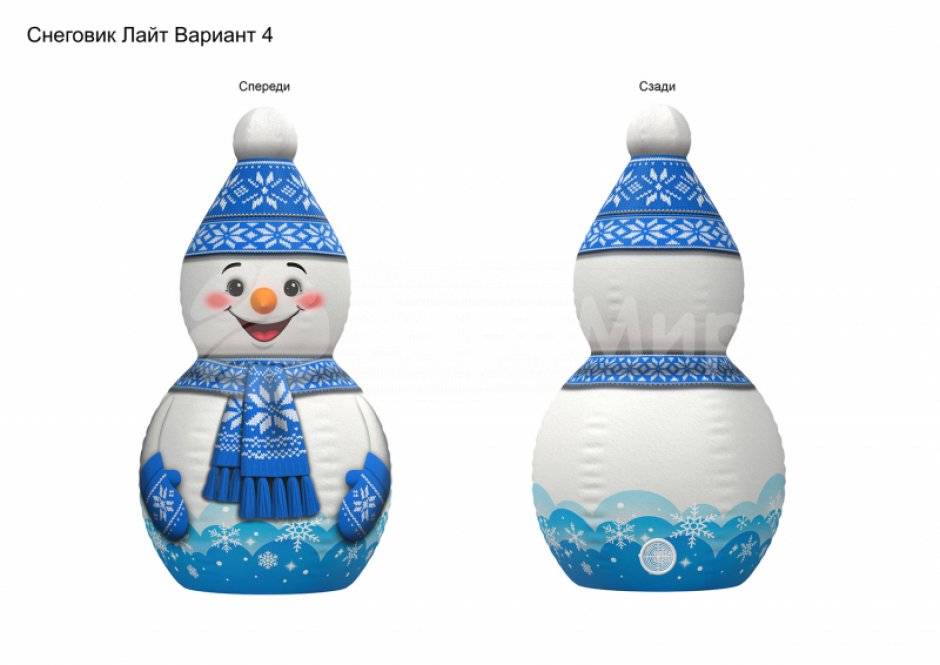 Снеговик Лайт — праздничная фигура для зимних площадок