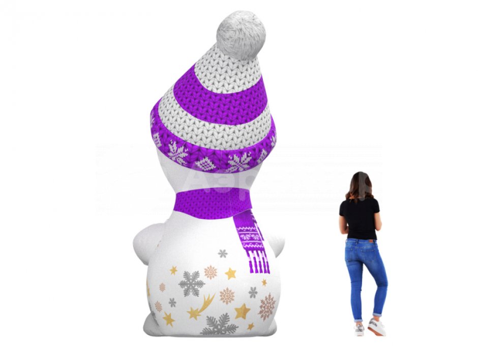 Надувной снеговик Ми-Ми-Ми для улицы с подсветкой