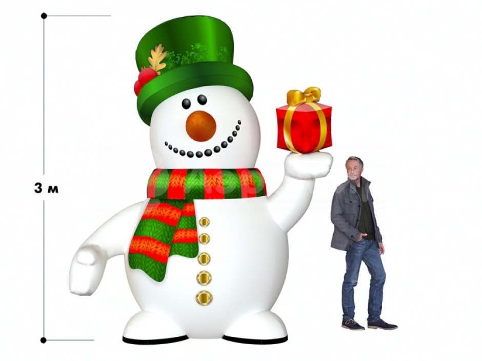 Надувной Снеговик Премиум 2.0 для оформления праздничной площадки