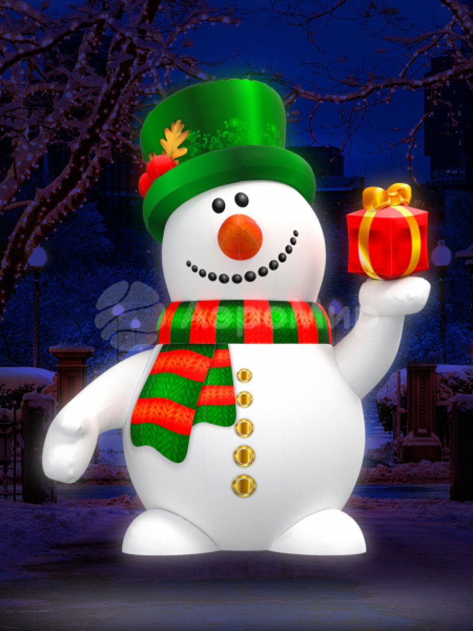Надувной Снеговик Премиум 2.0 для оформления праздничной площадки