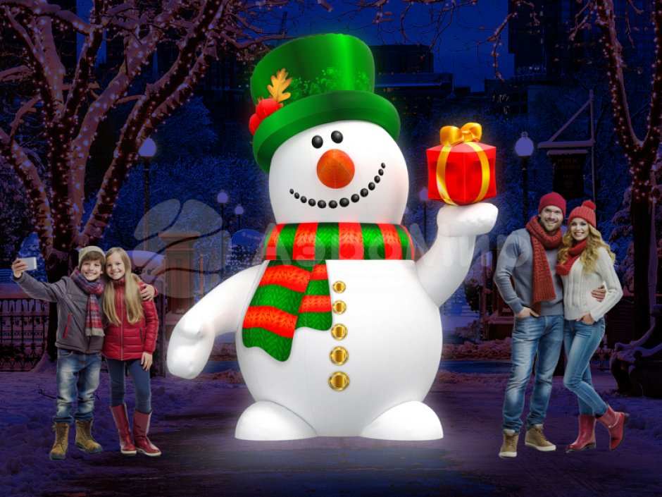 Надувной Снеговик Премиум 2.0 для оформления праздничной площадки