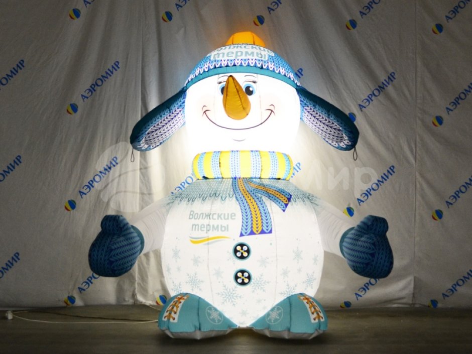 Надувной снеговик Стандарт 2.0 для улицы с подсветкой