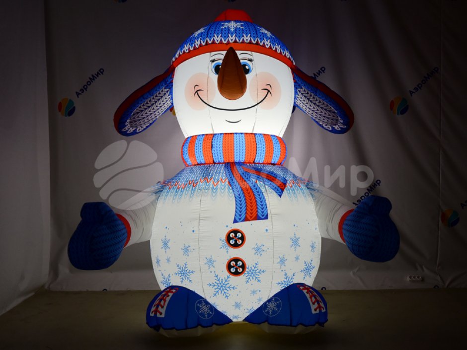 Надувной снеговик Стандарт 2.0 для улицы с подсветкой
