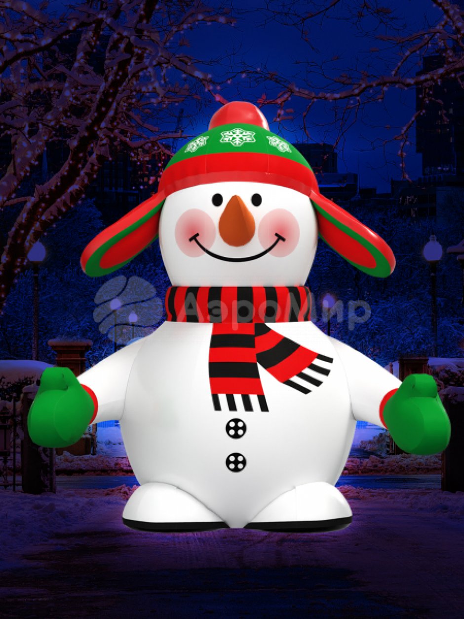 Надувная надувная фигура Снеговик в исполнении стандарт (СНЯТО С ПРОИЗВОДСТВА)