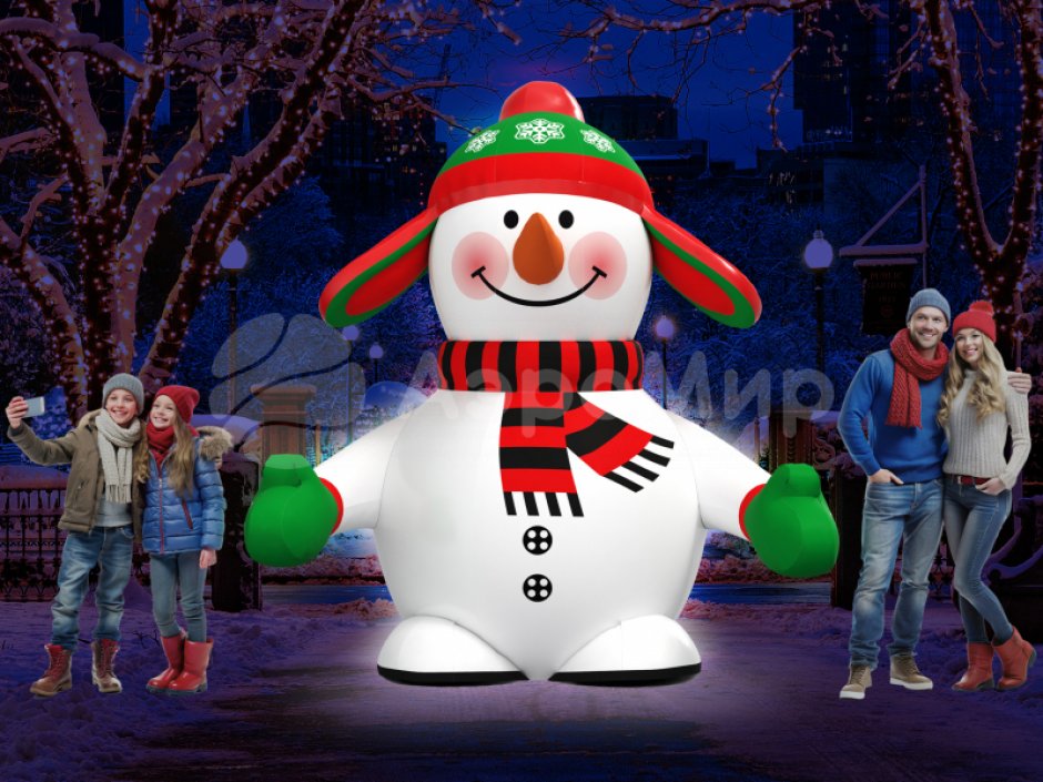 Надувная надувная фигура Снеговик в исполнении стандарт (СНЯТО С ПРОИЗВОДСТВА)