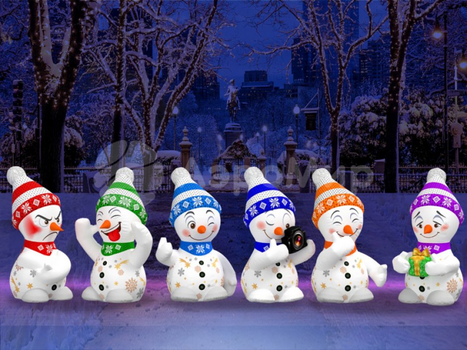 Надувной Снеговик Ха-Ха для улицы с подсветкой