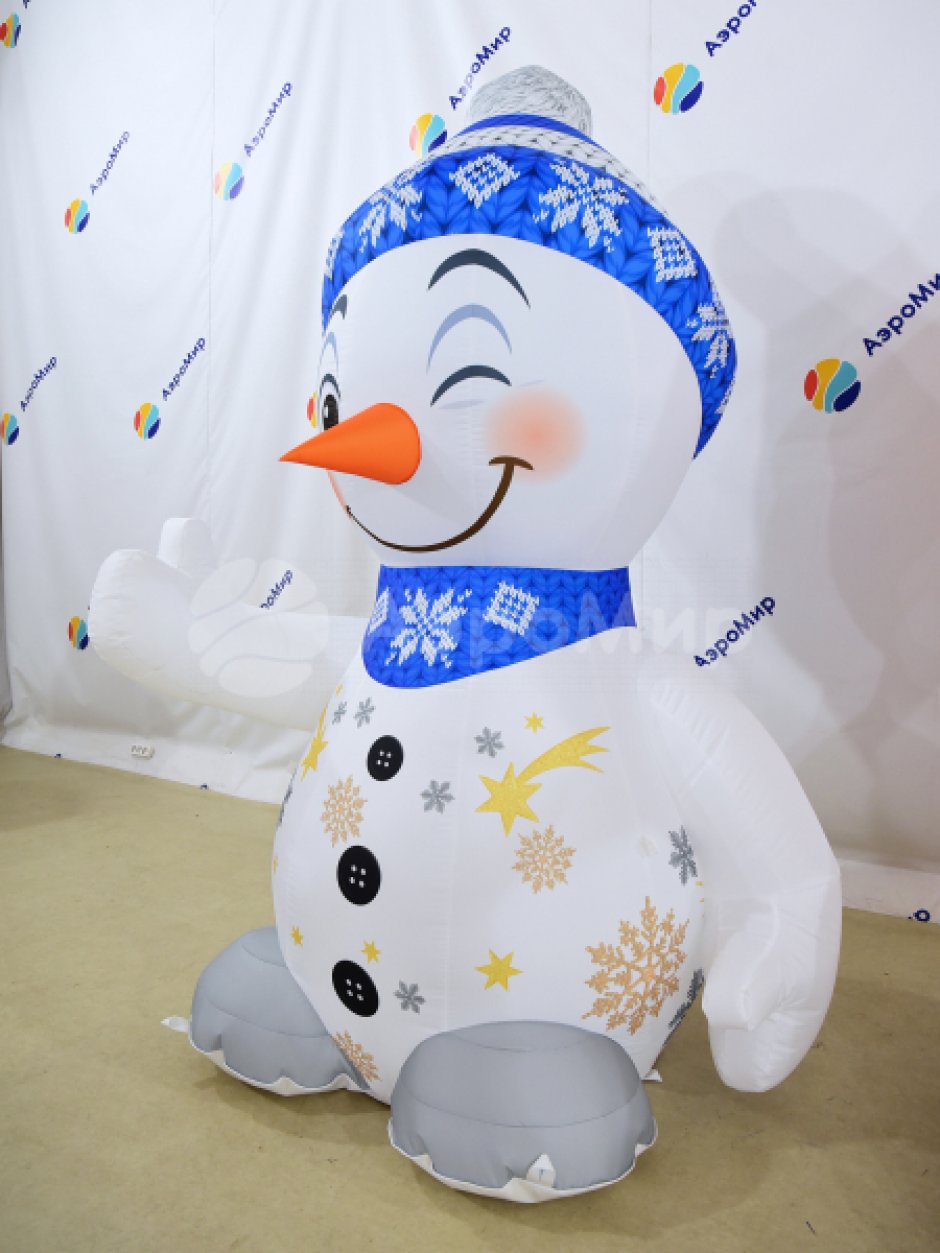 Надувной Снеговик Ха-Ха для улицы с подсветкой
