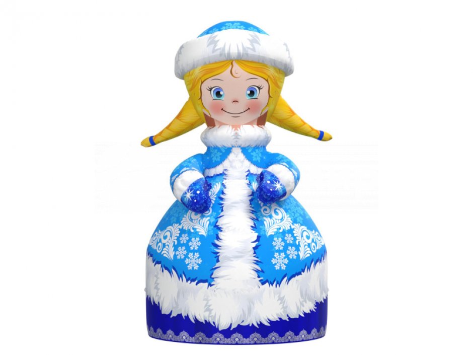 Надувная Снегурочка стандарт 2.0 для улицы с подсветкой
