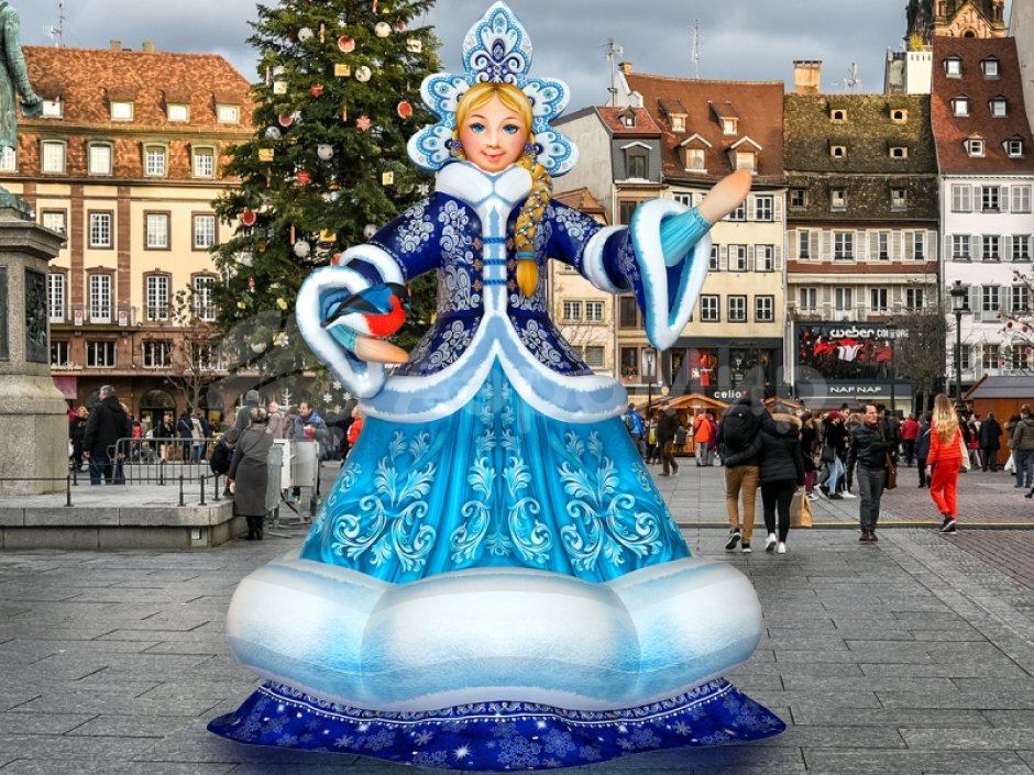 Надувная Снегурочка Эксклюзив — новогодняя фигура с высокой детализацией