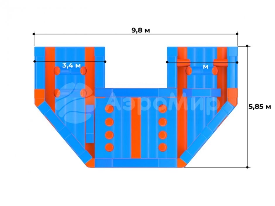 Надувная полоса препятствий СНП-62
