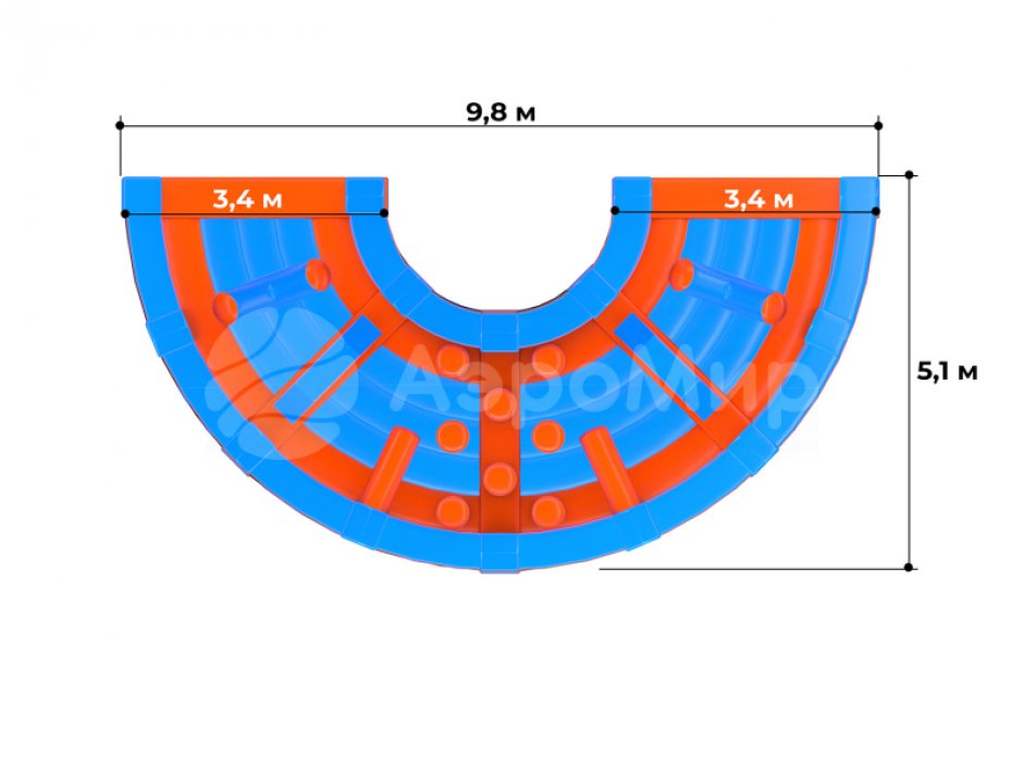 Надувная полоса препятствий СНП-63