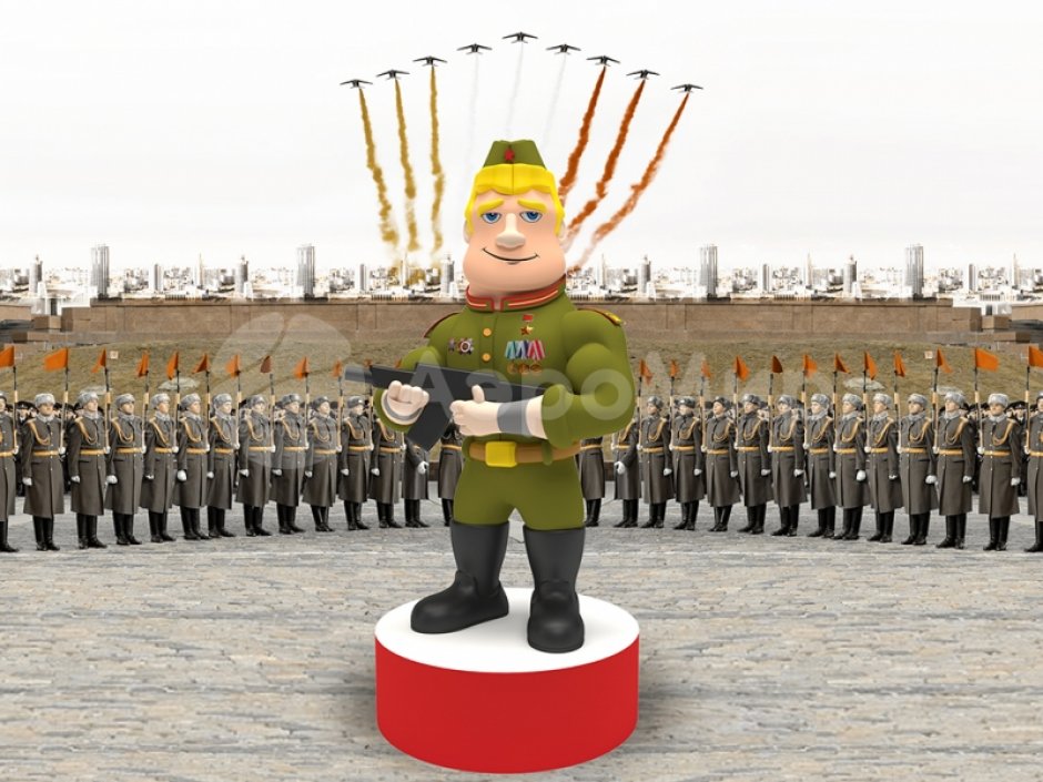 Надувной солдат — декоративная фигура на День Победы