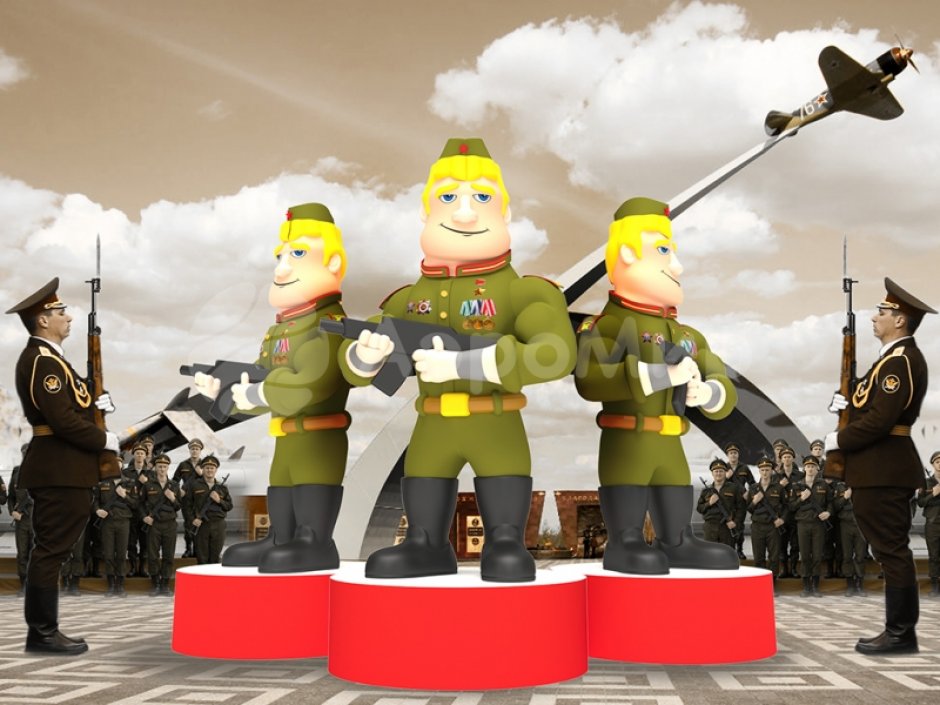 Надувной солдат — декоративная фигура на День Победы