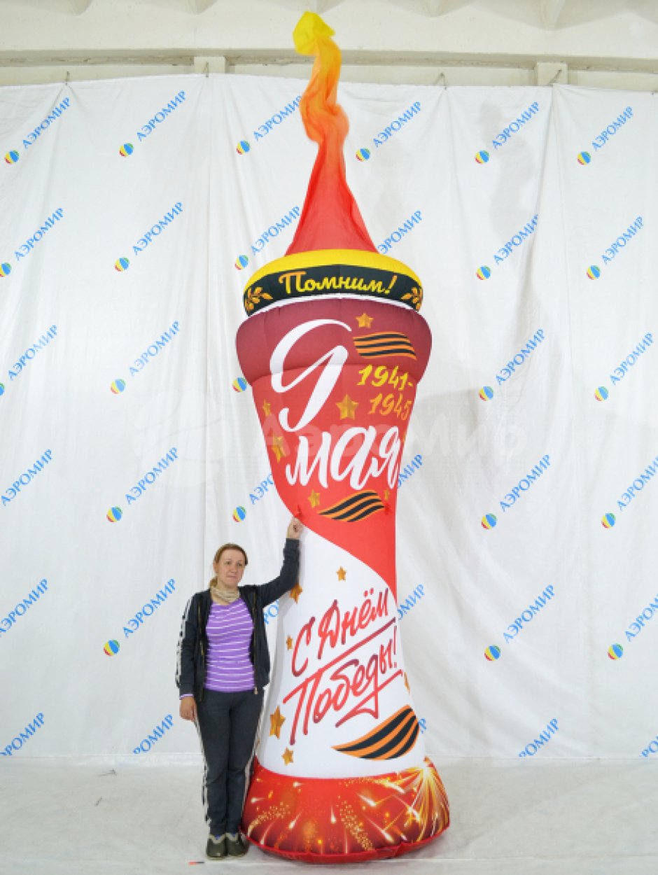 Стела День Победы с имитацией пламени