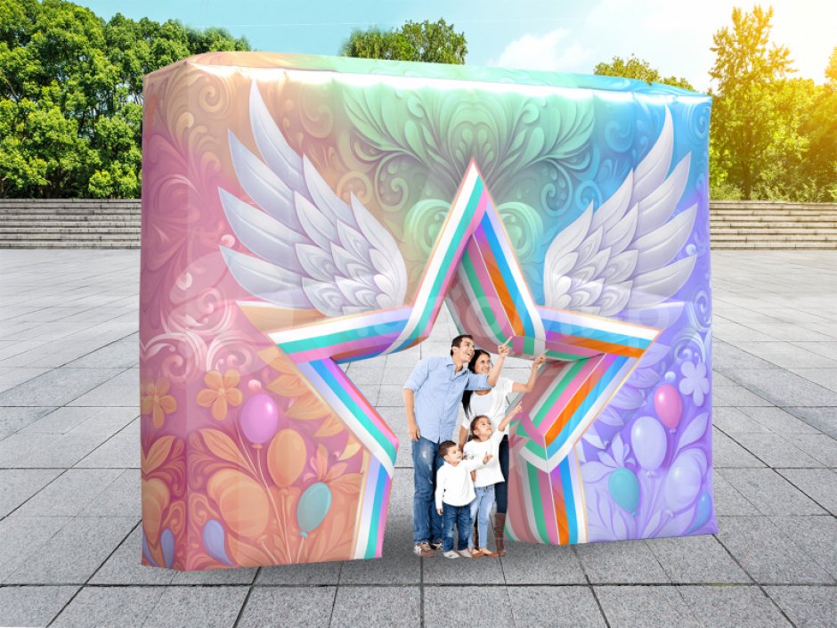 Надувная стена со звездой фотозона