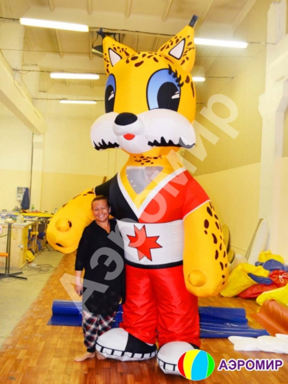 Надувной рекламный костюм Рысёнок Тиша