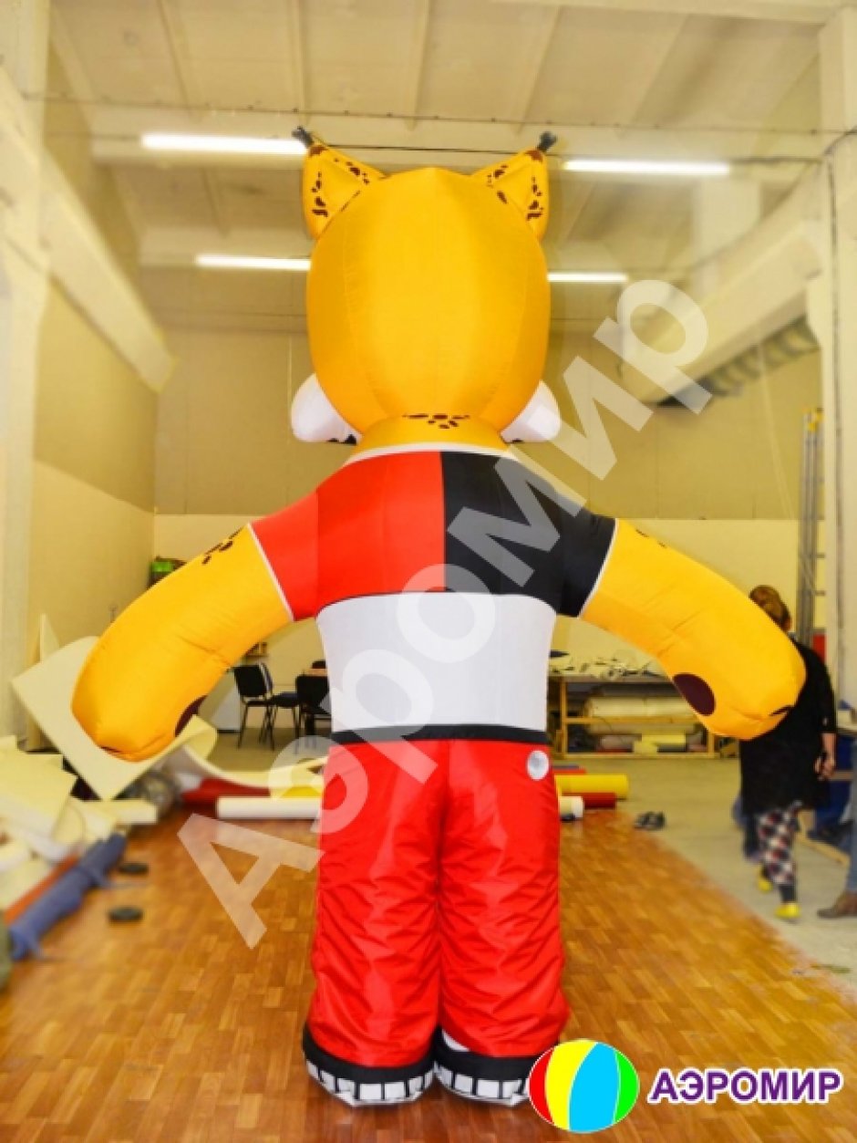 Надувной рекламный костюм Рысёнок Тиша