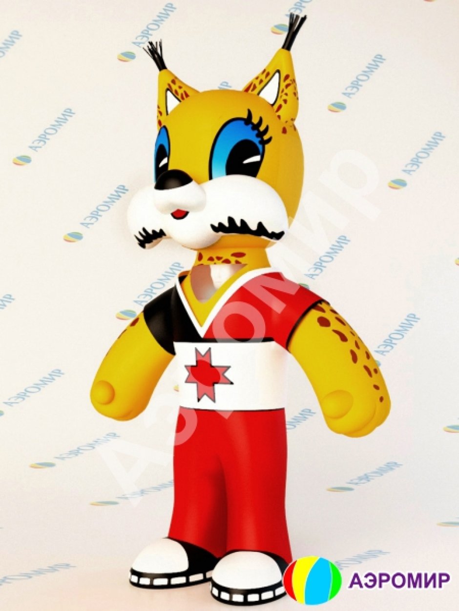 Надувной рекламный костюм Рысёнок Тиша