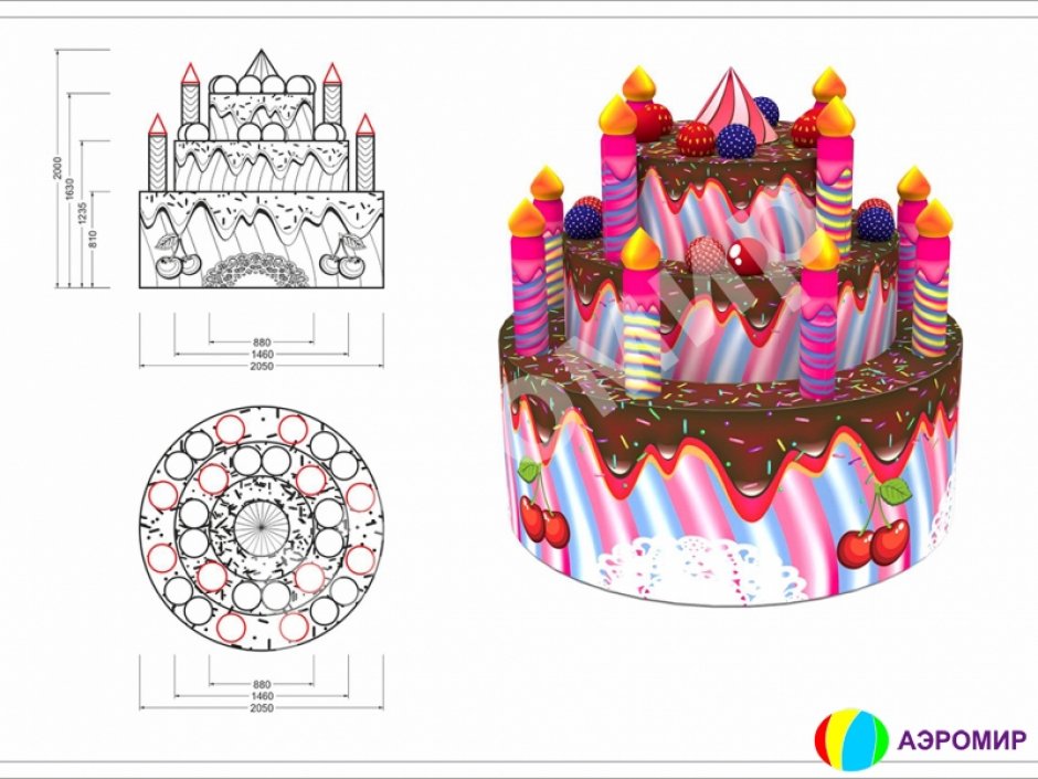 Надувной торт