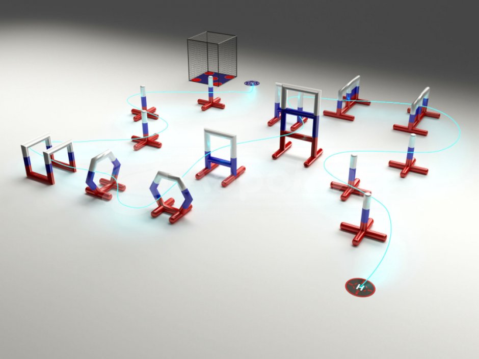 Надувная полоса препятствий для дронов — 30 х 30 м