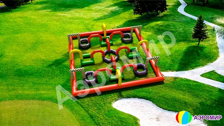 Надувной автодром — для детского картинга и электро машинок