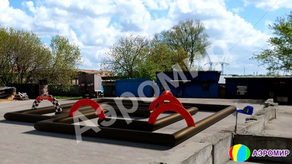 Надувной автодром — для детского картинга и электро машинок