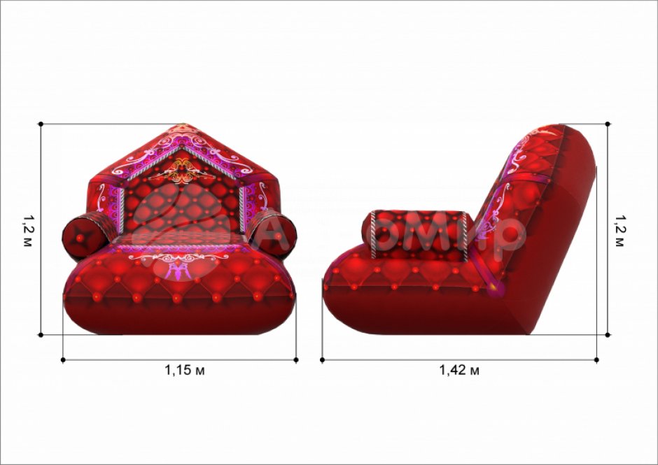 Надувные сани-трон — игровой реквизит для эстафет и развлечений на открытом воздухе