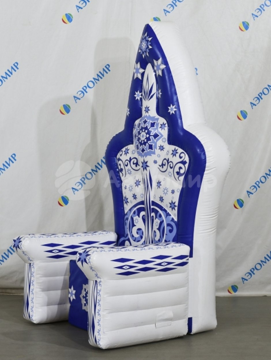 Надувной трон Деда Мороза для фотозоны