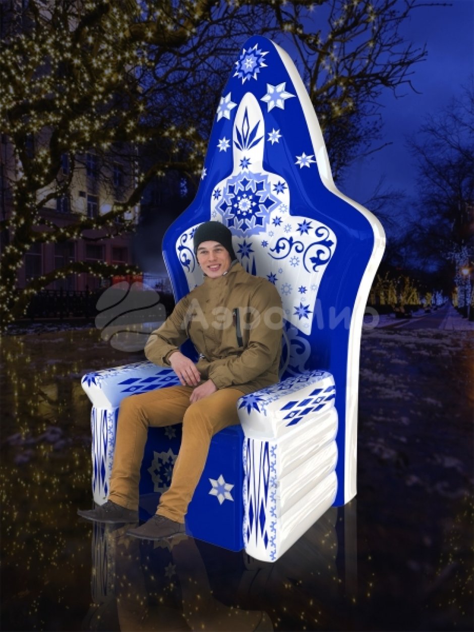 Надувной трон Деда Мороза для фотозоны