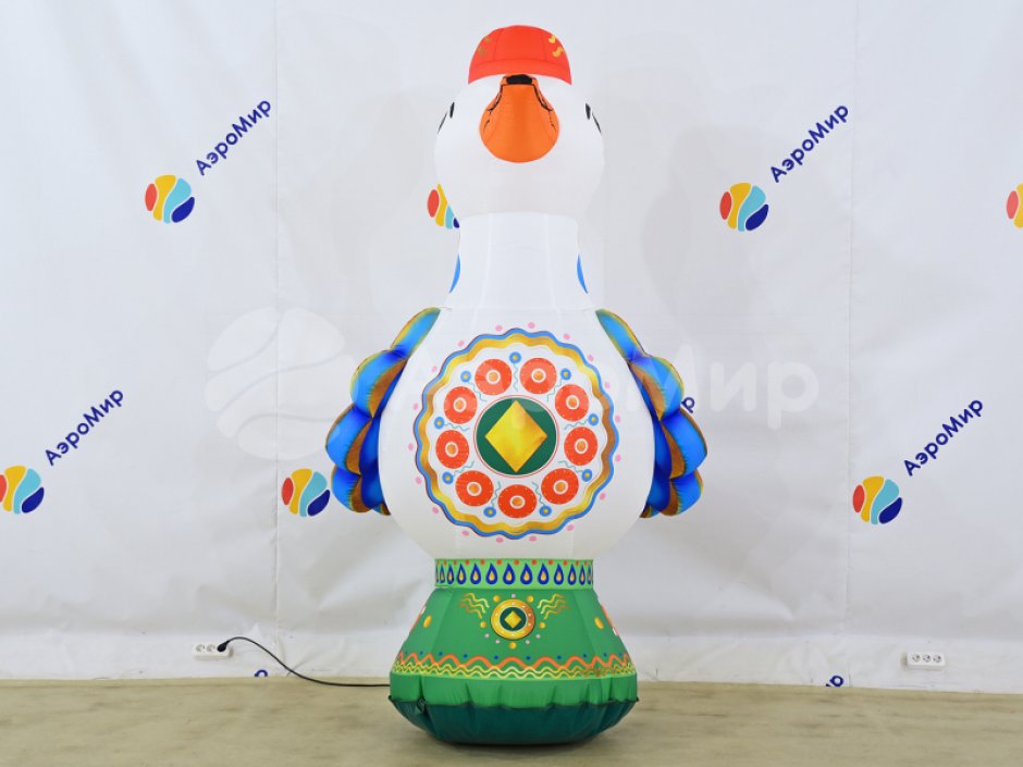 Надувная уточка в форме дымковской игрушки