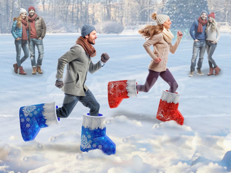 Командный игровой реквизит Гигантские валенки — для эстафет, забегов и игр