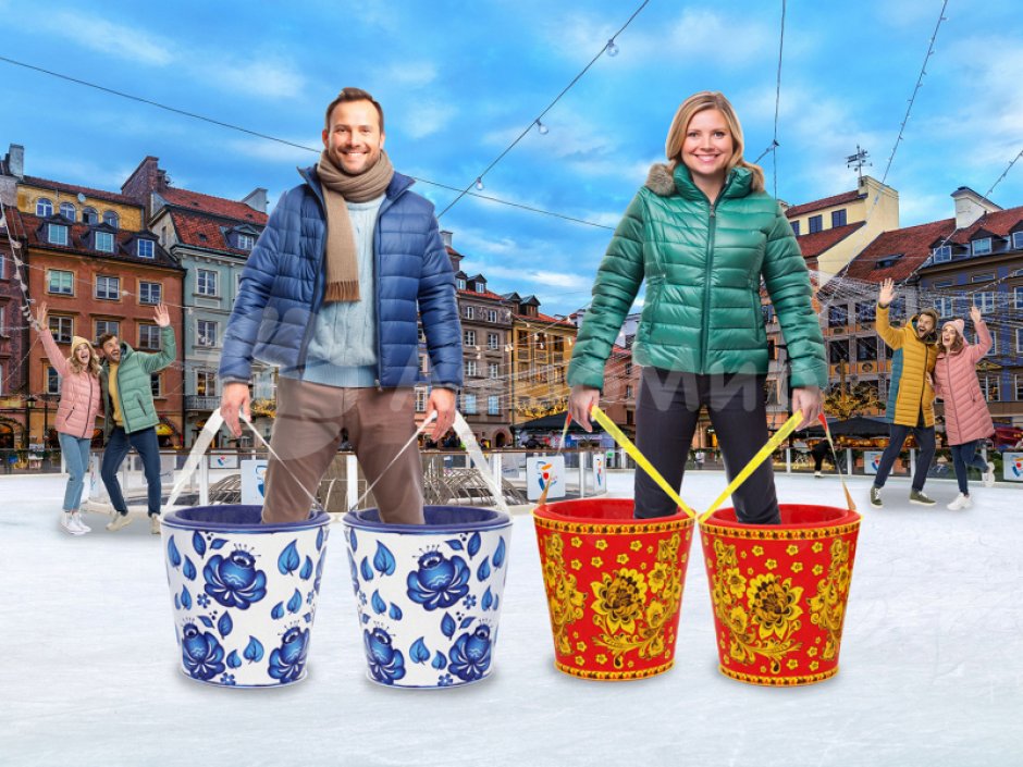 Командный игровой реквизит Забег в ведрах — для шуточных забегов, веселых стартов