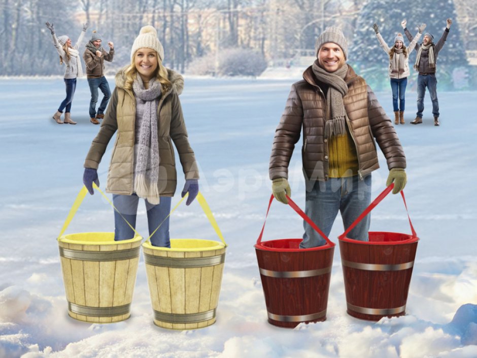 Командный игровой реквизит Забег в ведрах — для шуточных забегов, веселых стартов