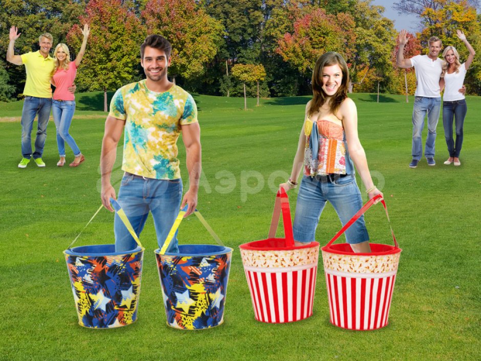 Командный игровой реквизит Забег в ведрах — для шуточных забегов, веселых стартов