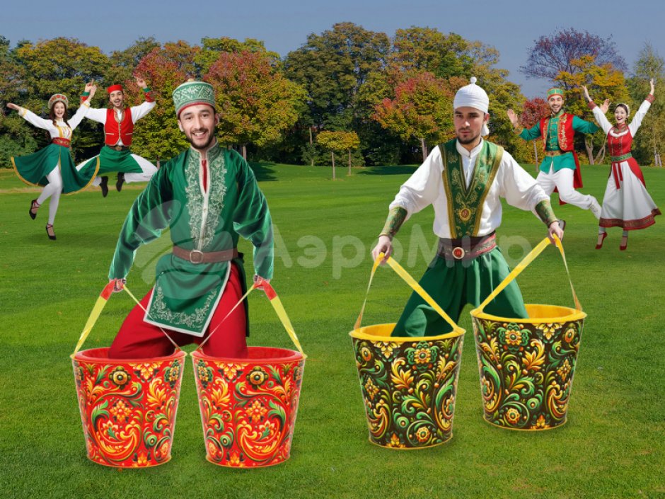 Командный игровой реквизит Забег в ведрах — для шуточных забегов, веселых стартов