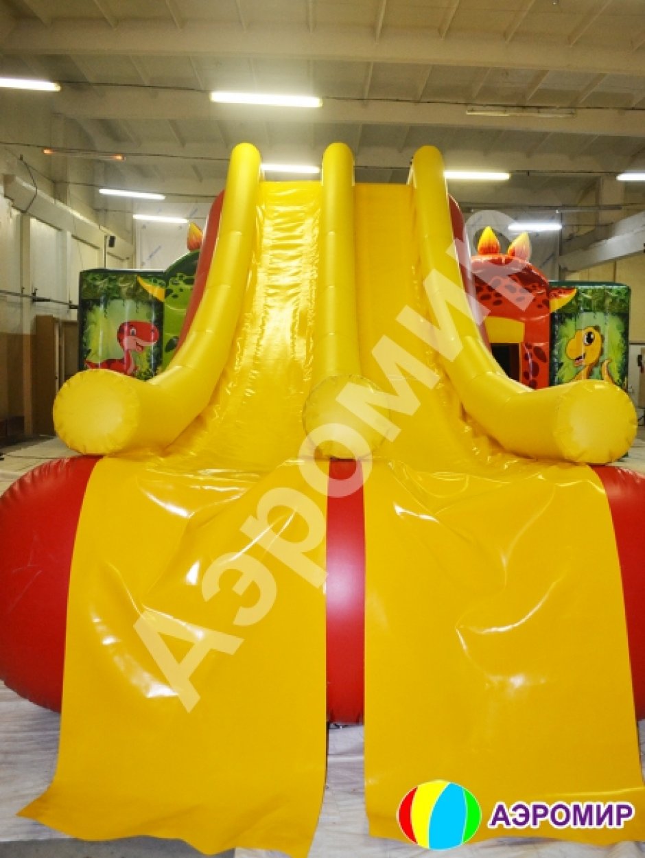 Большая надувная водная горка с двойным спуском