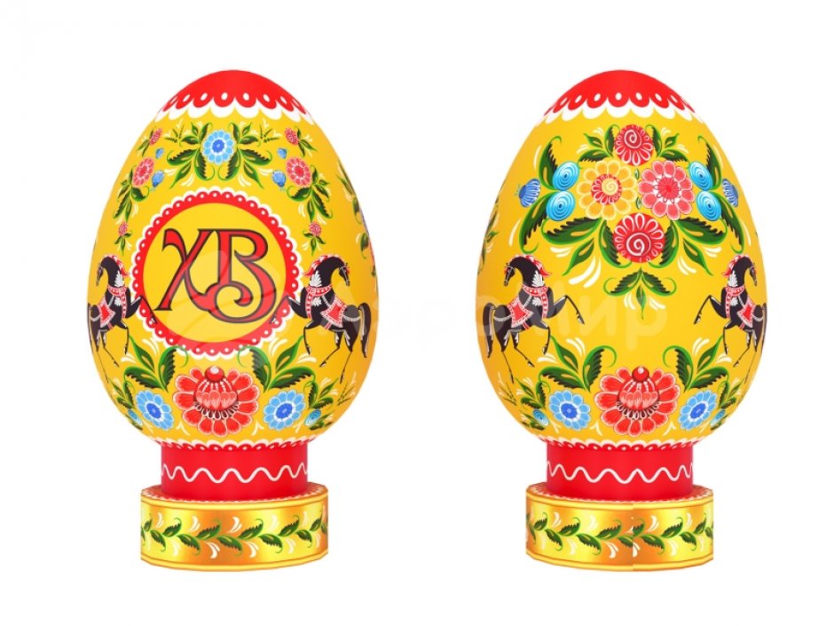 Пасхальное яйцо расписное — большая надувная фигура на Пасху