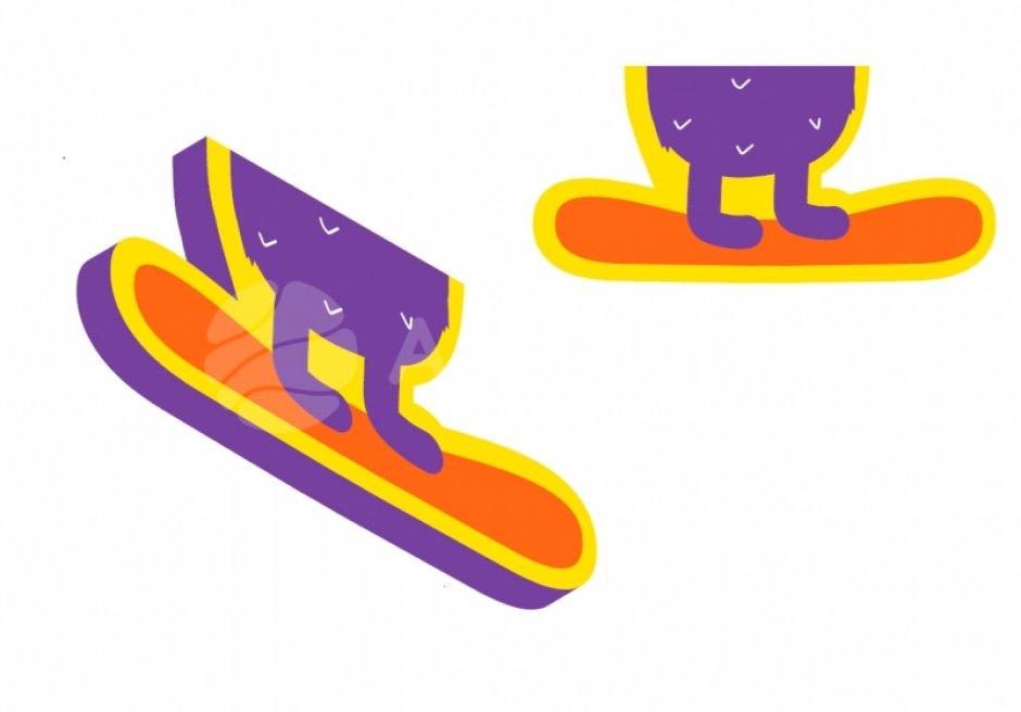 Контурный мягкий модуль Йети с лыжами