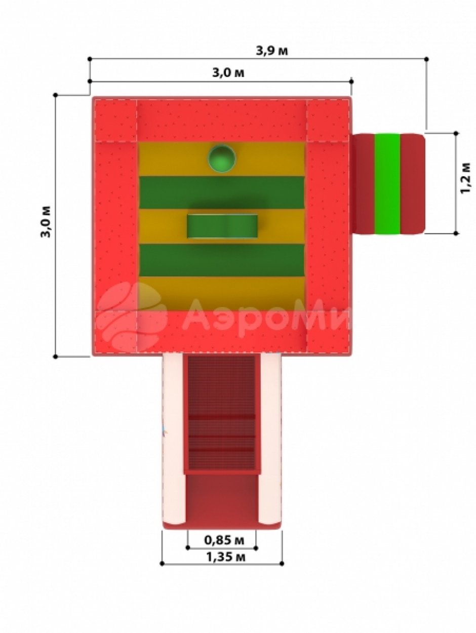 Надувной батут Замок мини — маленький для дома и бизнеса на 9 м²