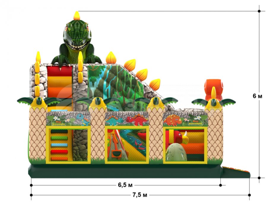Надувной батут Затерянный мир — авторский коммерческий надувной батут на 40 м²