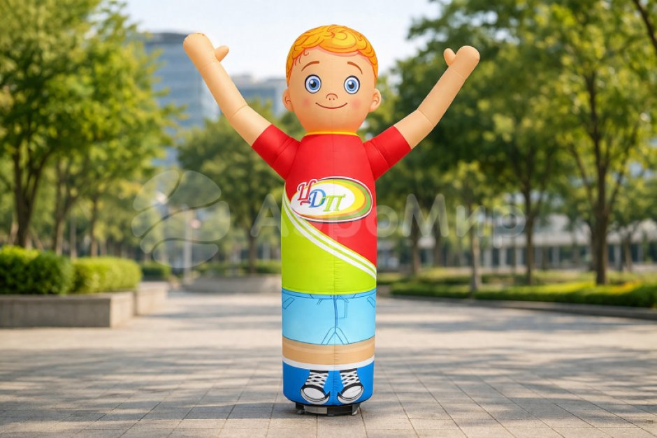 Надувная фигура Зазывала мальчик машет рукой