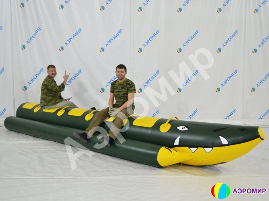 Банан надувной зимний Крокодил — буксируемый аттракцион